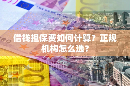 武汉借钱担保费如何计算？正规机构怎么选？