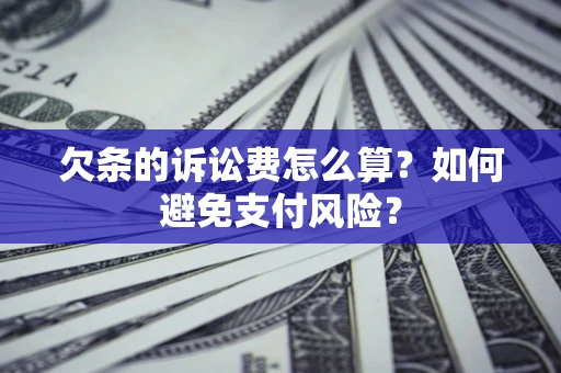 武汉欠条的诉讼费怎么算？如何避免支付风险？
