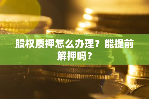 武汉股权质押怎么办理？能提前解押吗？